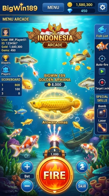Tampilan antarmuka pengguna di bigwin189 yang menarik dan intuitif.
